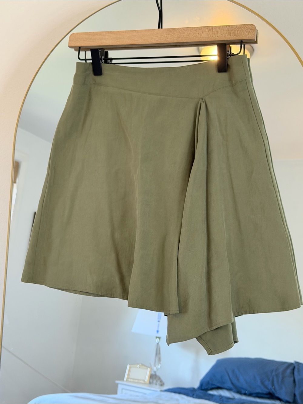 BCBGenerationOlive Green Asymmetric Mini Skirt Size 2